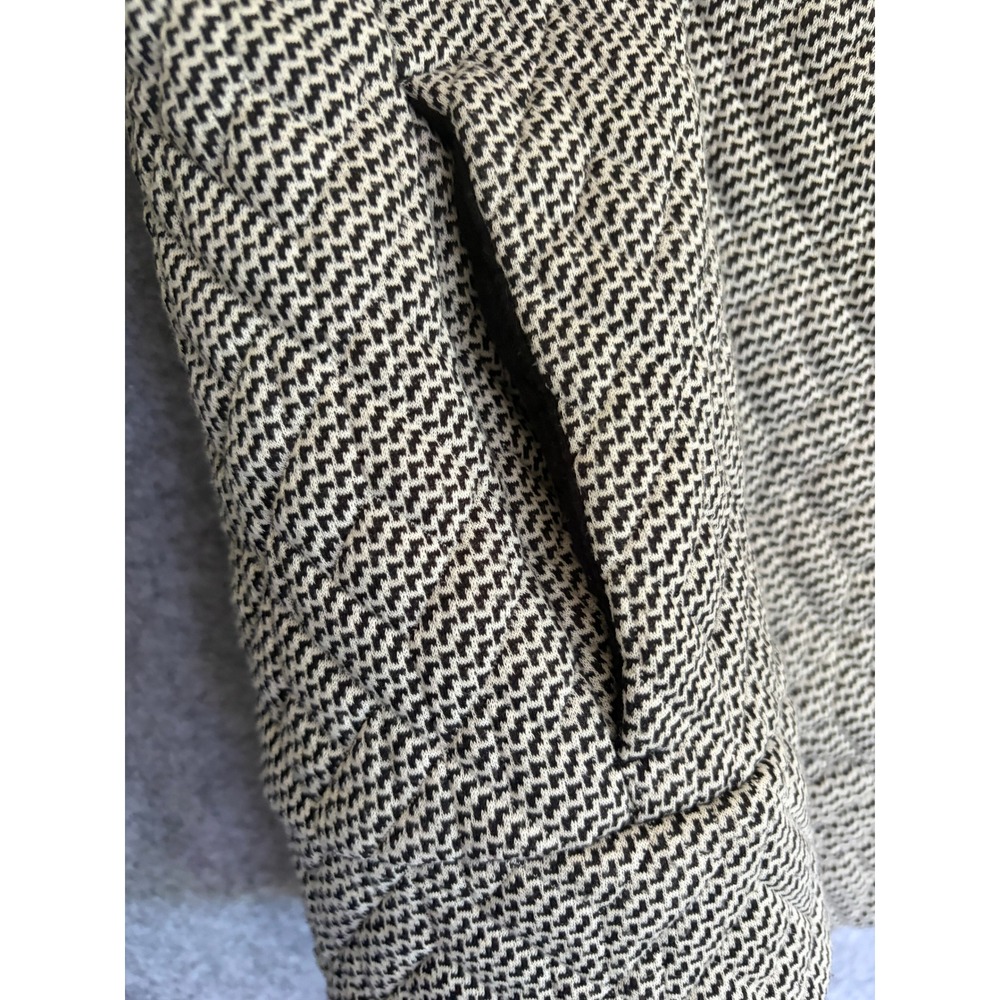GapFit Jacquard Knit Funnel Neck Sweatshirt Womens‎ L Black White Side Zip Cozy - Picture 3 of 8